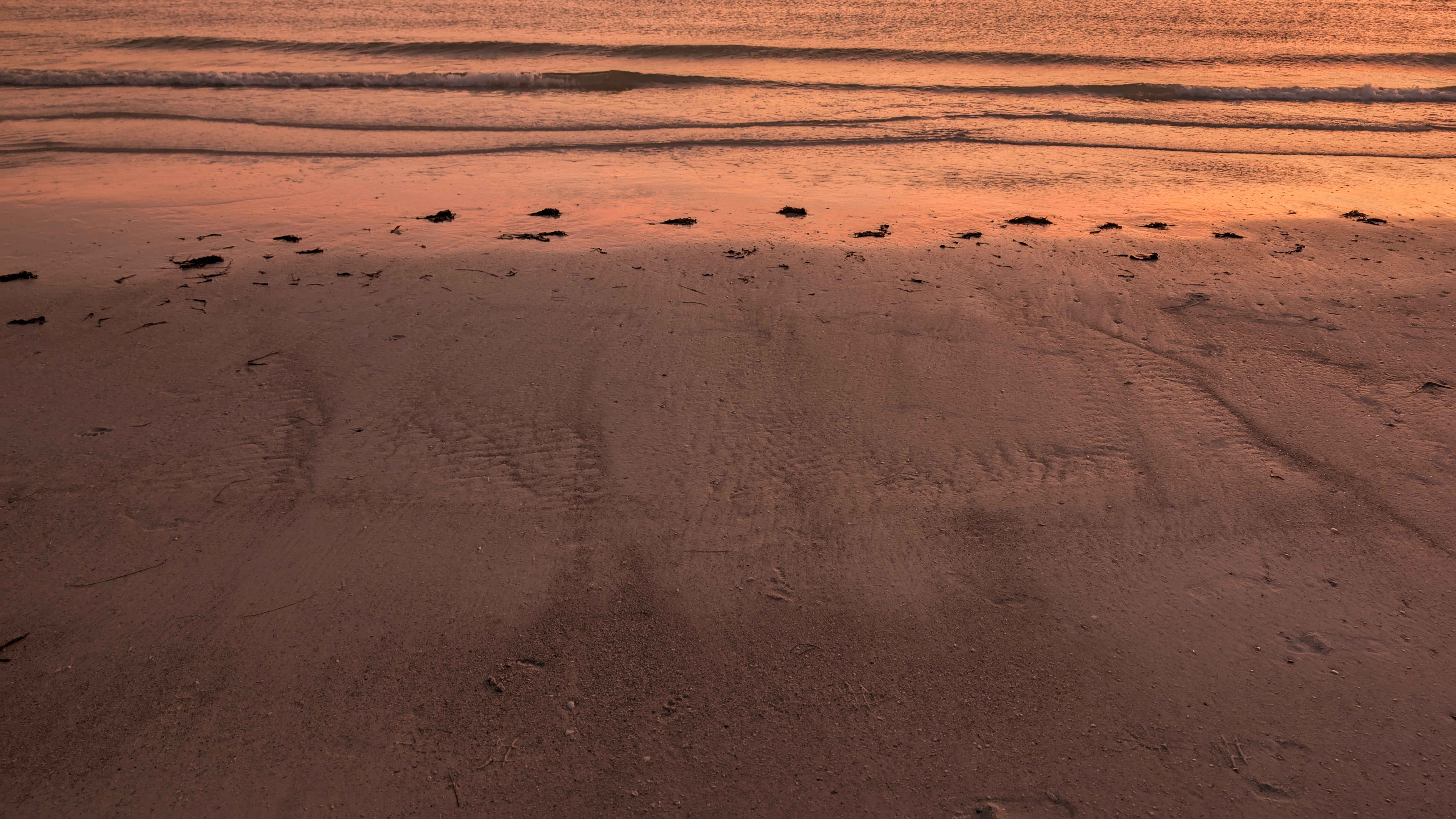 Shore line by sunset